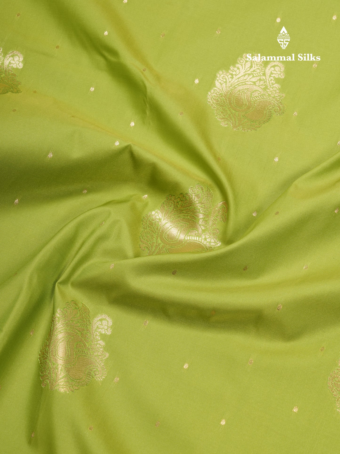 Parrot Green Semi Silk Saree With Contrast Dark Magenta Border