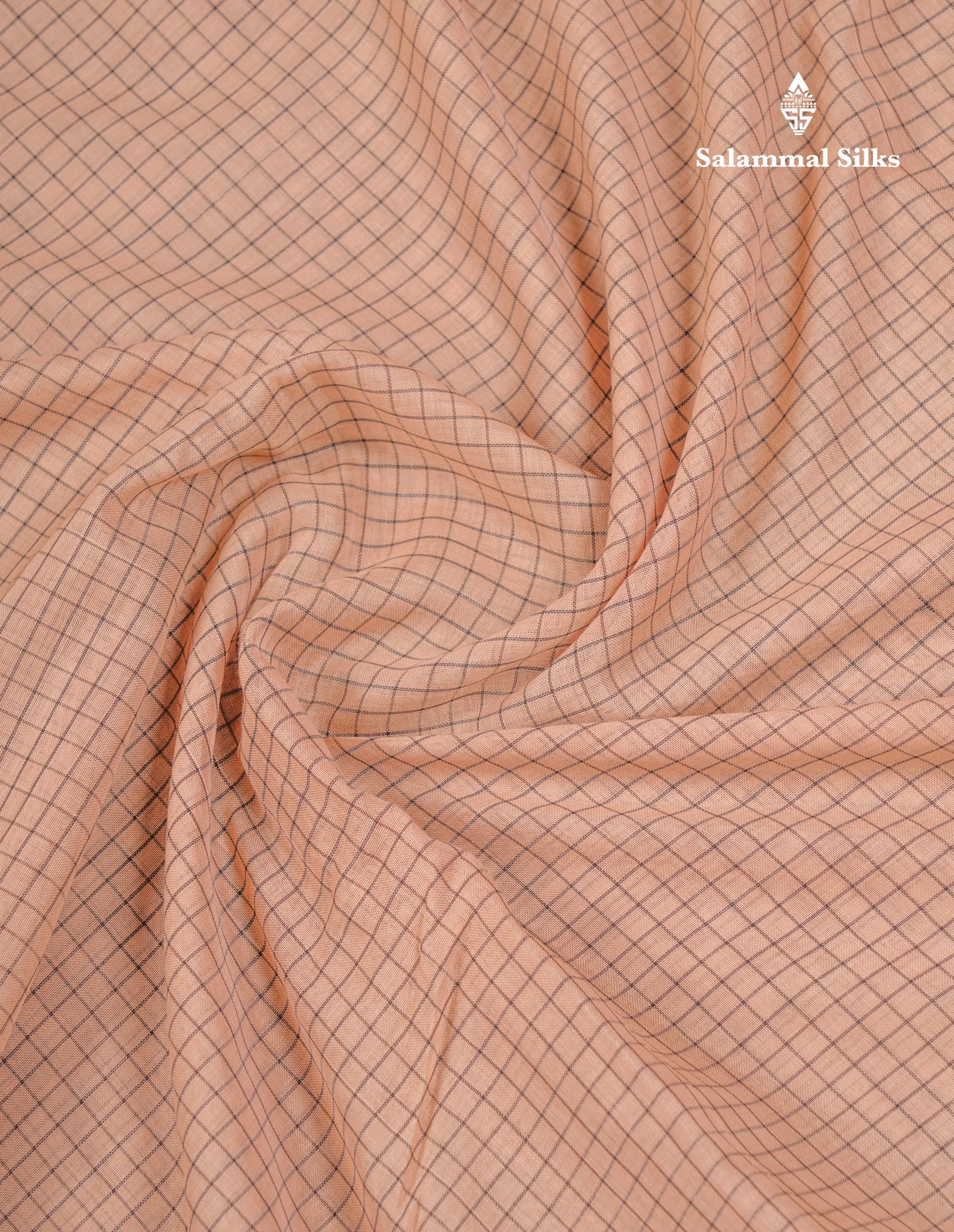 Beautiful Pista Green Small Checks Pure Cotton Saree With Traditional Evening Morning Border