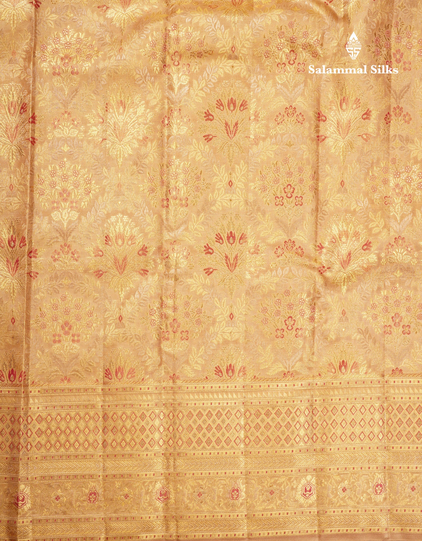 Beautiful Sandal Meenakari Work Bridal Pure Kanjivaram Silk Saree