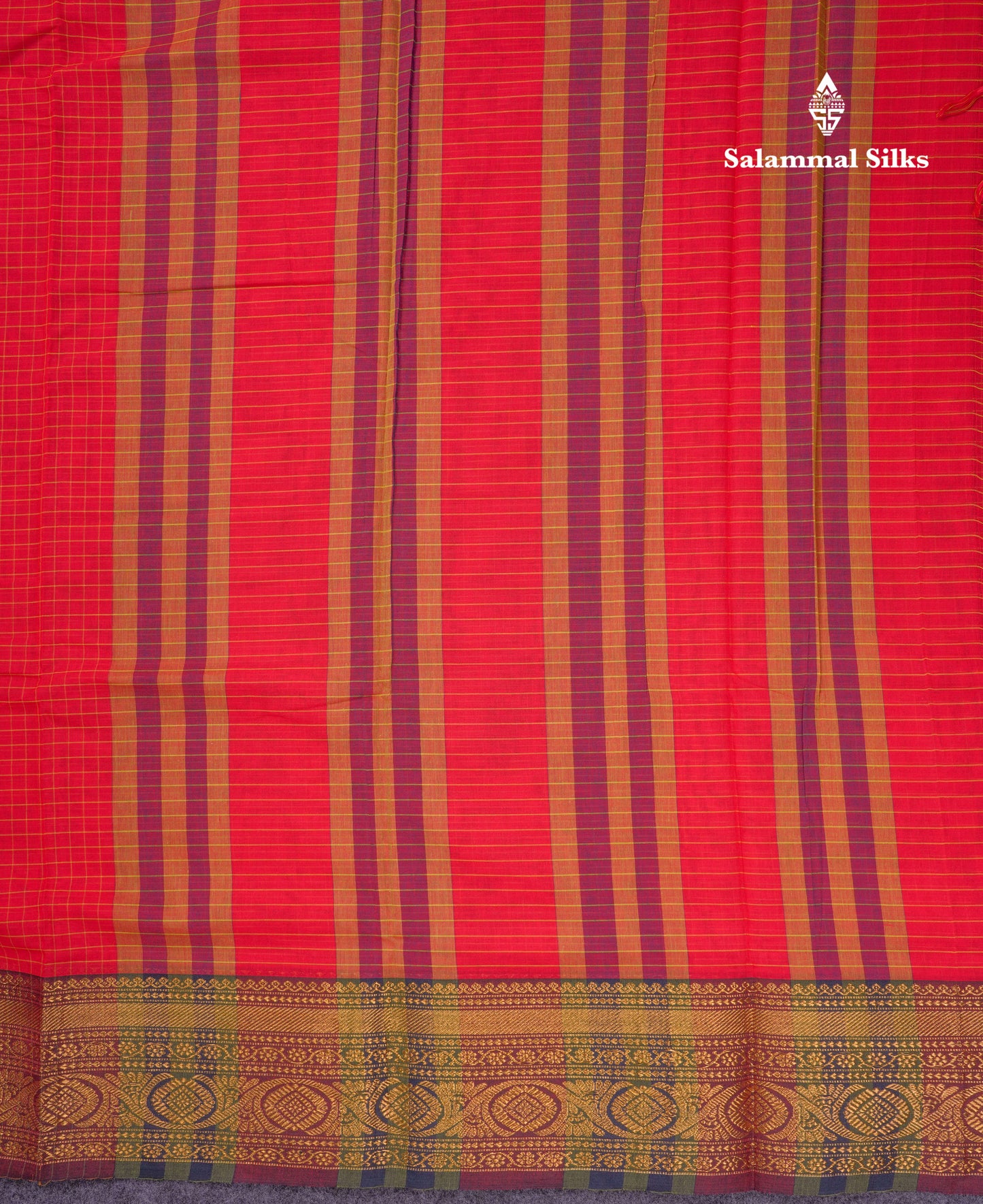 Beautiful Pista Green Small Checks Pure Cotton Saree With Traditional Evening Morning Border