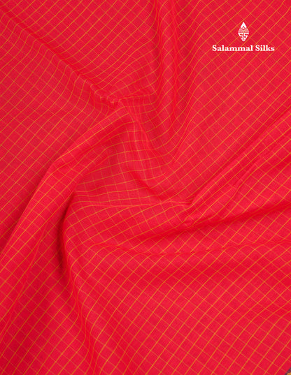 Beautiful Pista Green Small Checks Pure Cotton Saree With Traditional Evening Morning Border