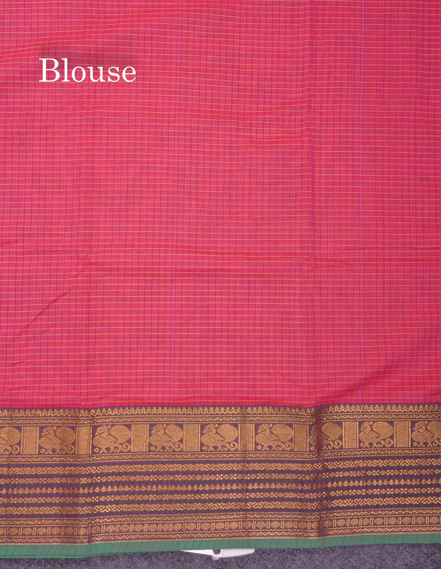 Beautiful Pista Green Small Checks Pure Cotton Saree With Traditional Evening Morning Border