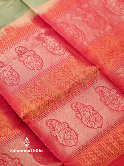 Beautiful Grey PureMix Kanjivaram Soft Silk Saree With Contrast Pink Blouse