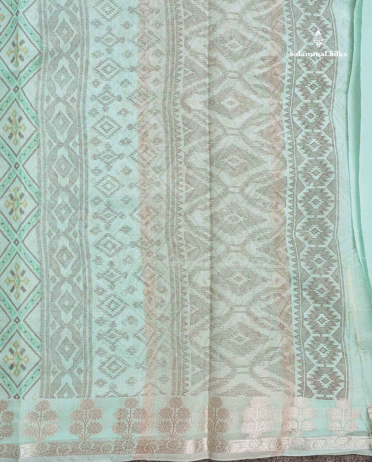 Cotton Mix Saree -  Light Rexona Green Priented Design Along With Fancy Border