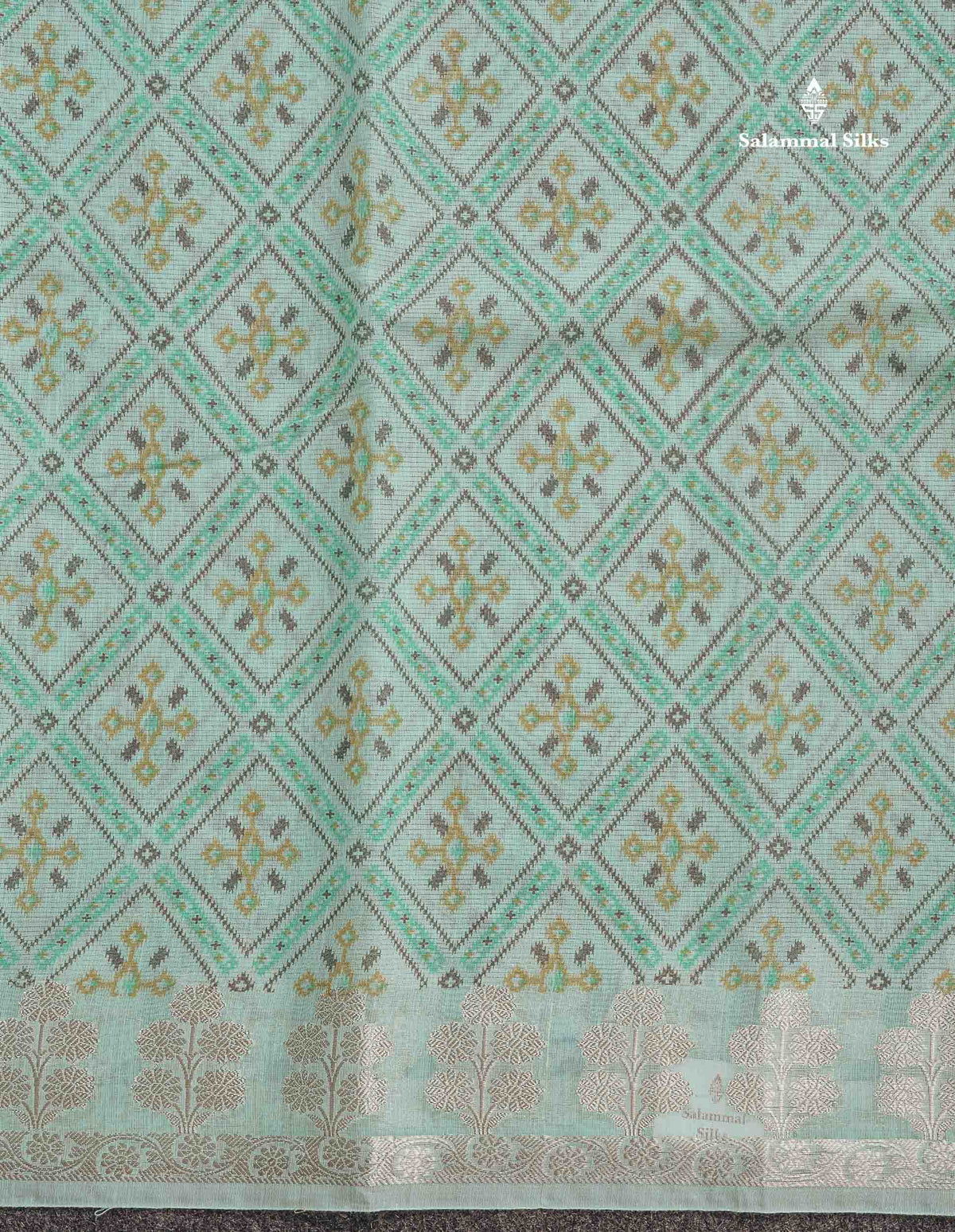 Cotton Mix Saree -  Light Rexona Green Priented Design Along With Fancy Border