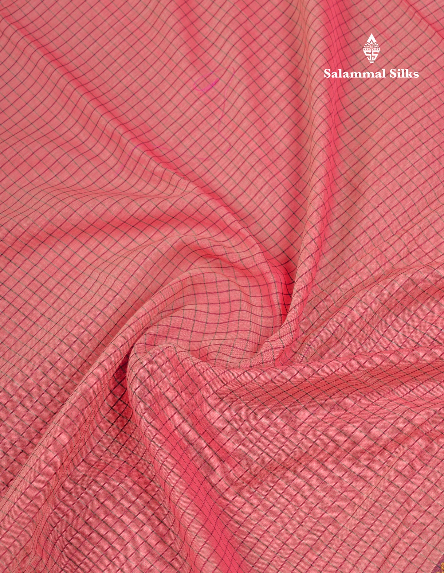 Beautiful Pista Green Small Checks Pure Cotton Saree With Traditional Evening Morning Border