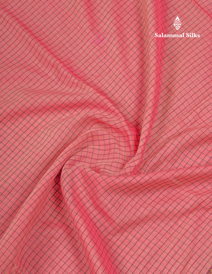 Beautiful Pista Green Small Checks Pure Cotton Saree With Traditional Evening Morning Border
