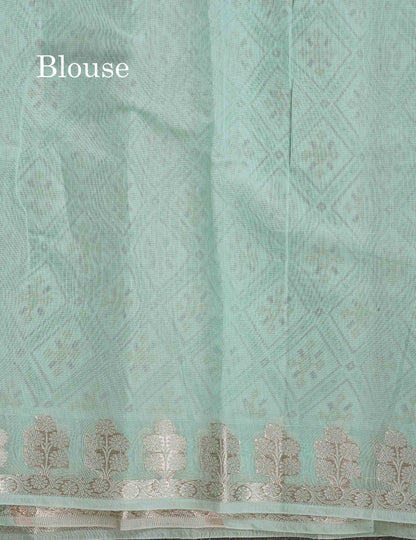 Cotton Mix Saree -  Light Rexona Green Priented Design Along With Fancy Border