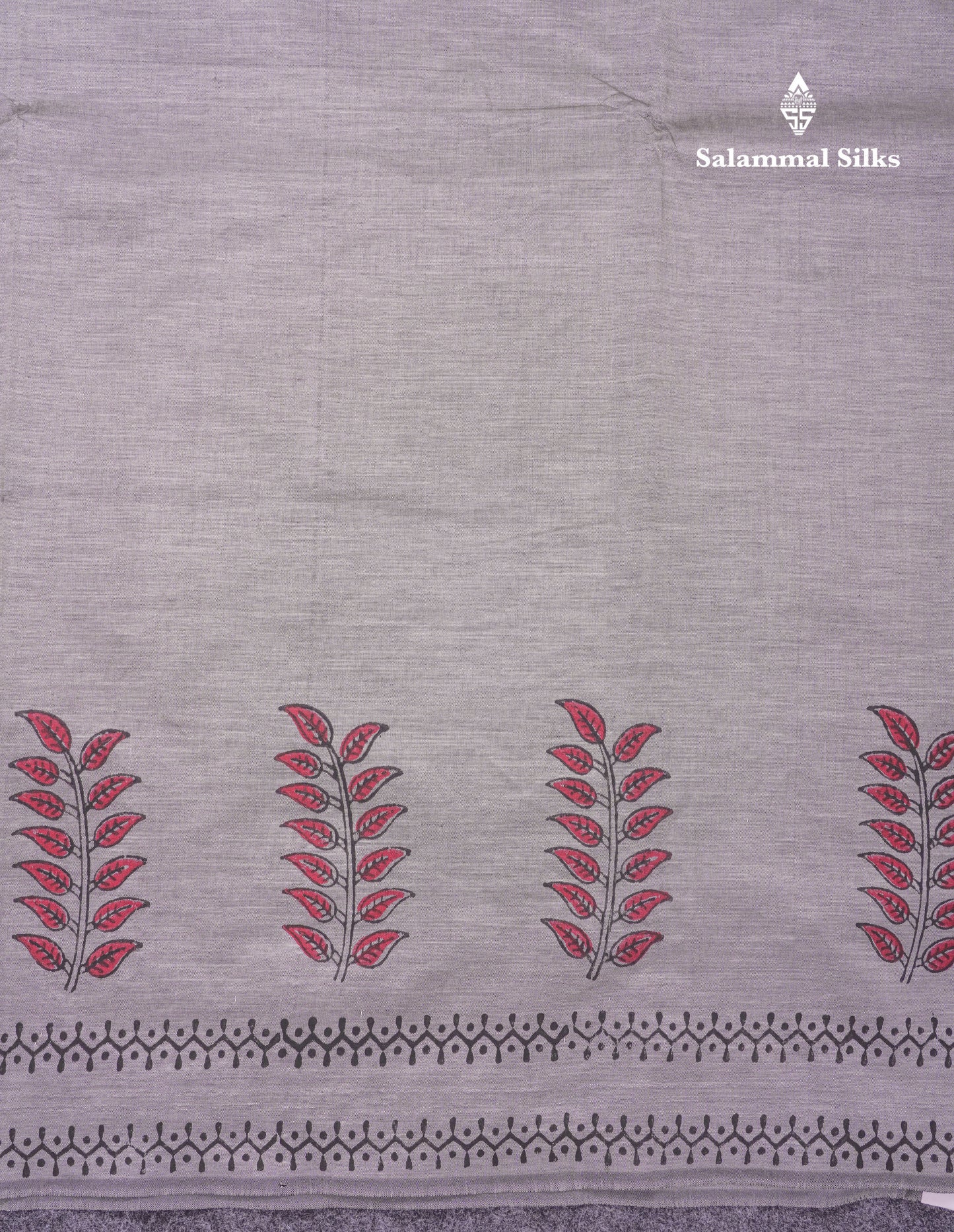Beautiful Light Grey South Cotton Printed Saree With Contrast Reddish Maroon Blouse