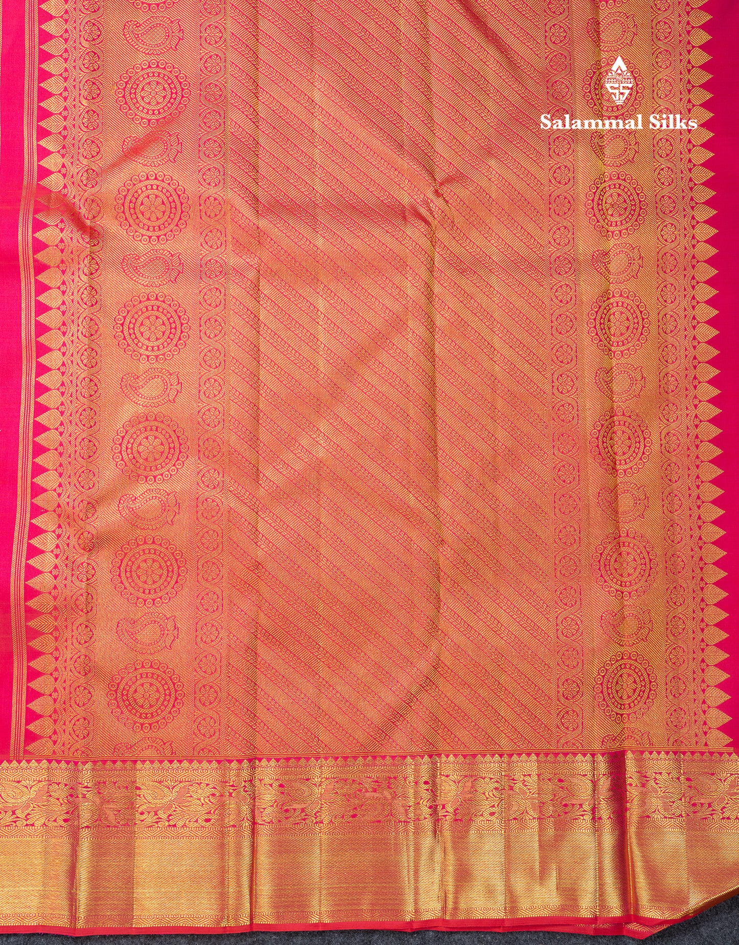 Beautiful Dual Tone Pink Menakari Work Bridal Pure Kanjivaram Silk Saree With Traditional Border