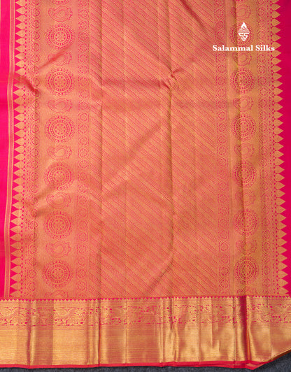 Beautiful Dual Tone Pink Menakari Work Bridal Pure Kanjivaram Silk Saree With Traditional Border
