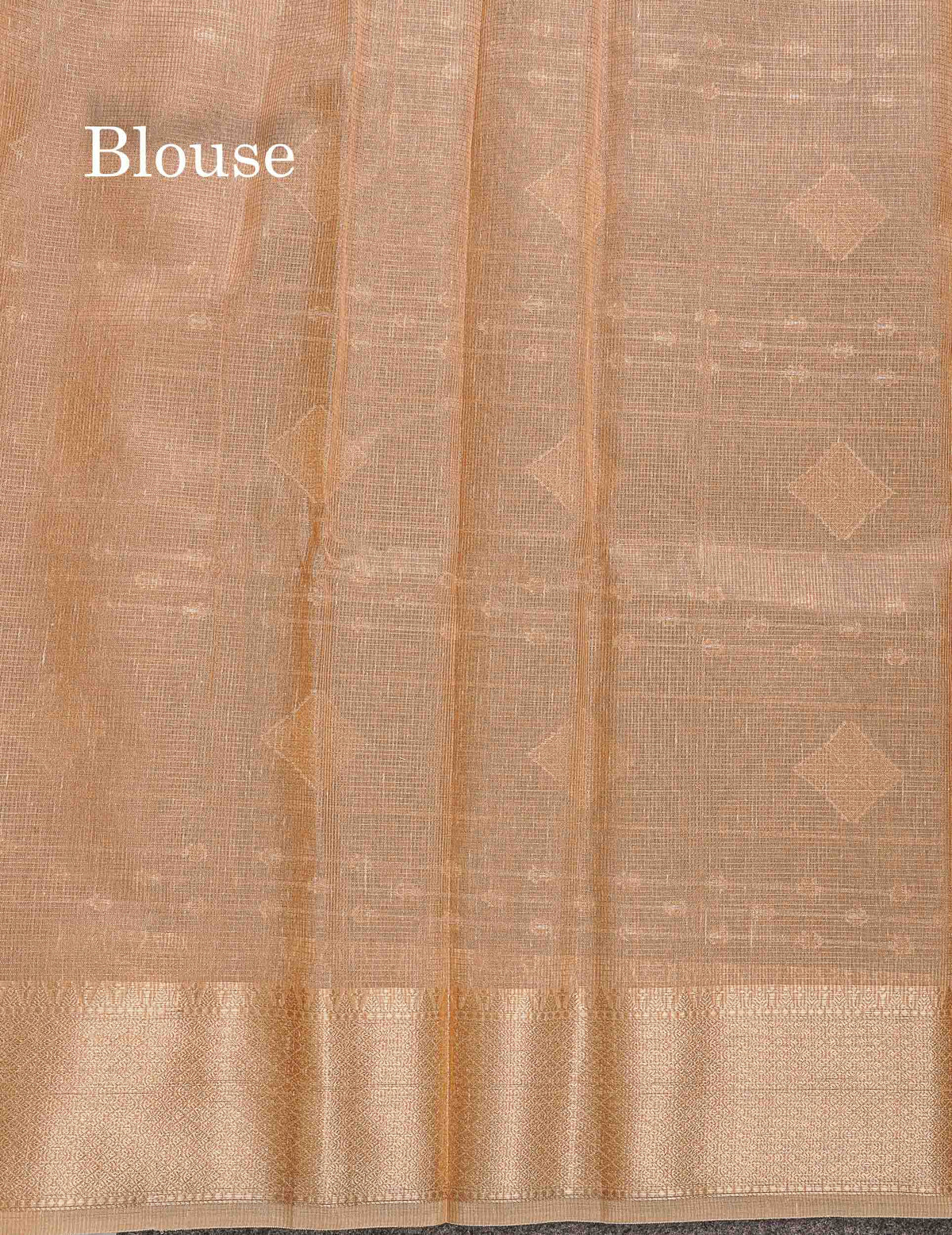 Linen Cotton Mix Saree - Brown Gold & Silver Zari Lines Along With Traditional Border