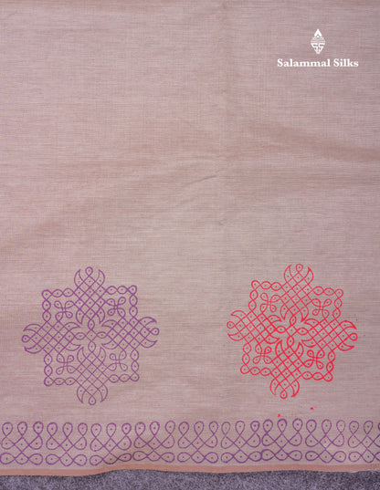 Beautiful Parrot Green South Cotton Printed Saree With Contrast Vadamalli Blouse
