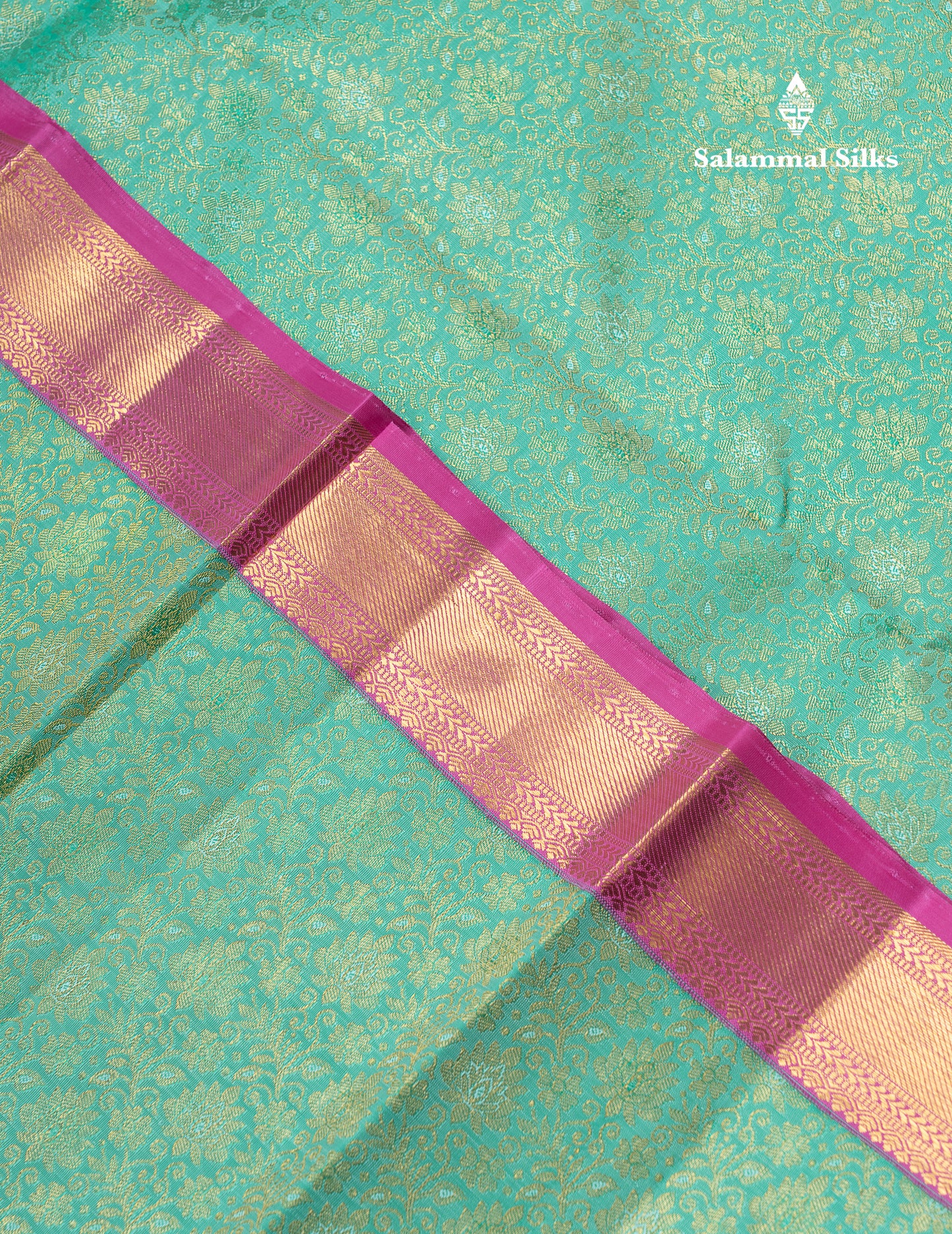 Beautiful Rexona Green Bridal 2G Pure Kanjivaram Silk Saree With Contrast Pink Traditional Evening Morning Border