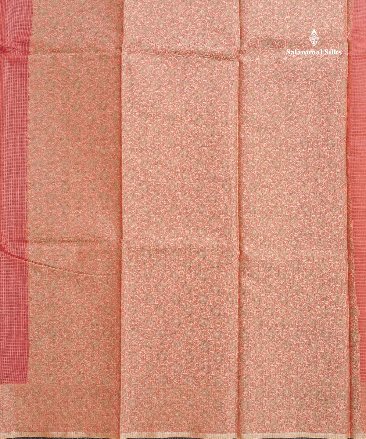 Cotton Mix Saree - Peach Colour Body With Fancy Thread Work Border