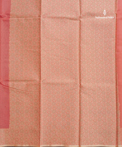 Cotton Mix Saree - Peach Colour Body With Fancy Thread Work Border