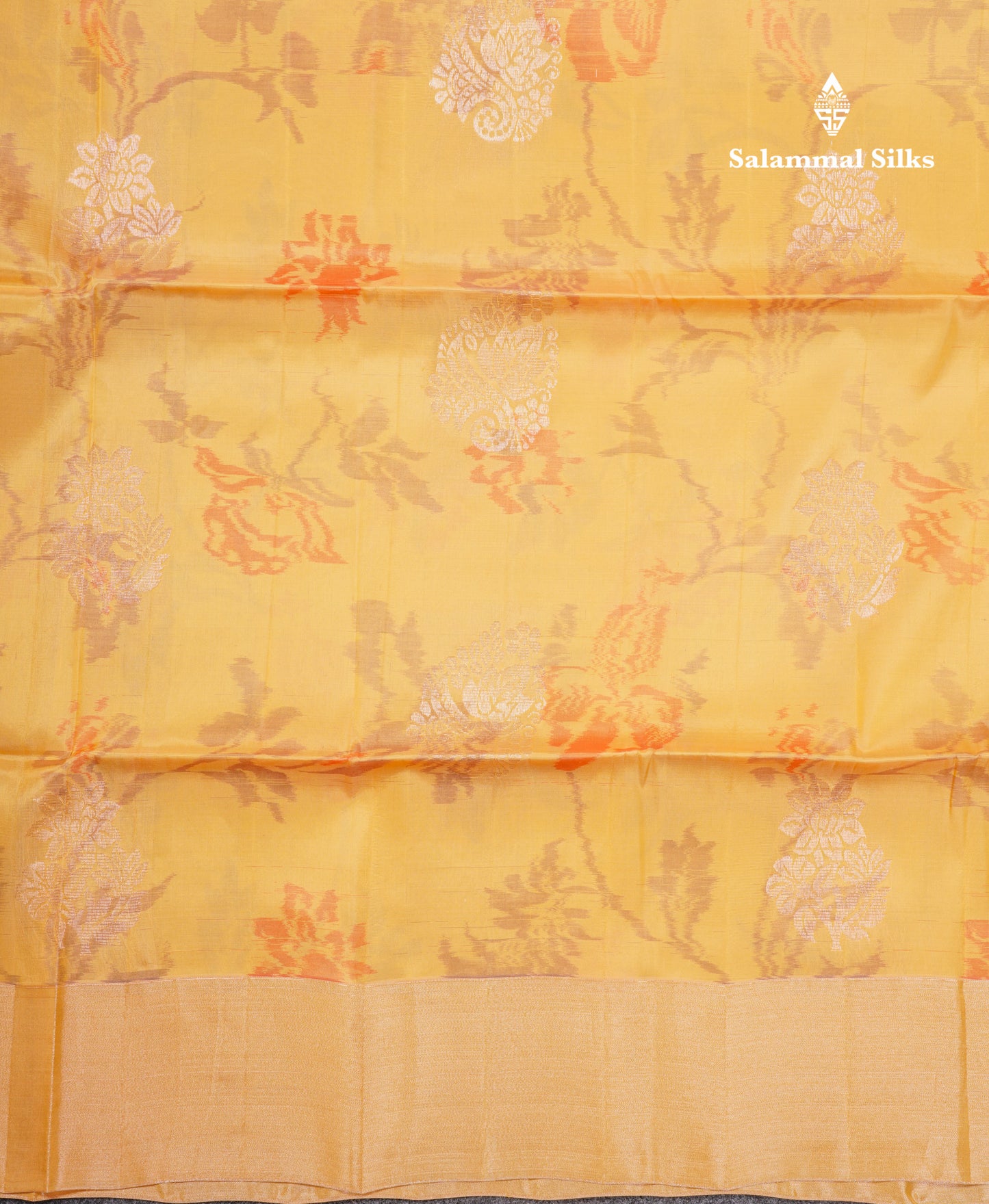 Sandal Pochampally Design Pure Silk Mix Soft Silk Saree With Contrast Blue Blouse