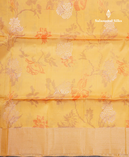 Sandal Pochampally Design Pure Silk Mix Soft Silk Saree With Contrast Blue Blouse