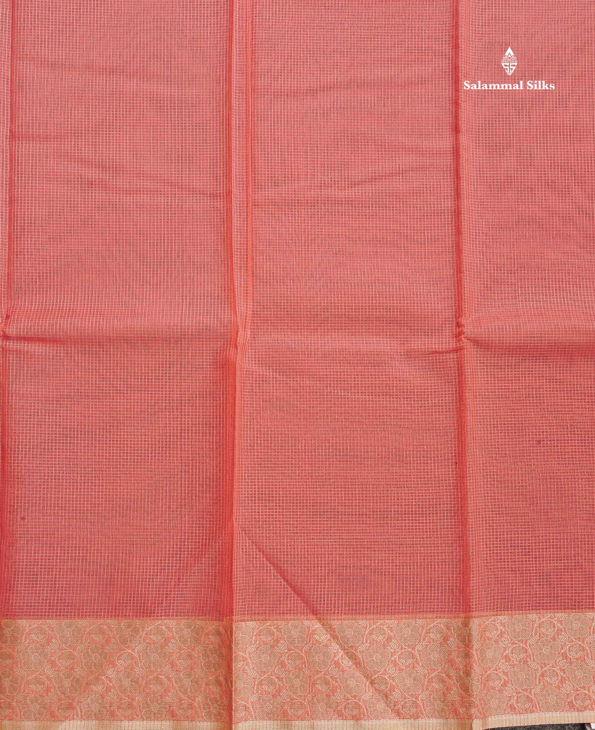 Cotton Mix Saree - Peach Colour Body With Fancy Thread Work Border