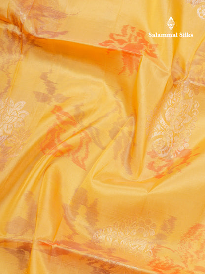 Sandal Pochampally Design Pure Silk Mix Soft Silk Saree With Contrast Blue Blouse