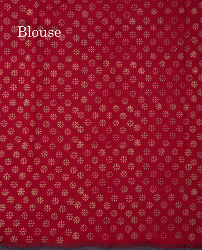 Beautiful Cream Sandal South Cotton Printed Saree With Contrast Reddish Maroon Blouse