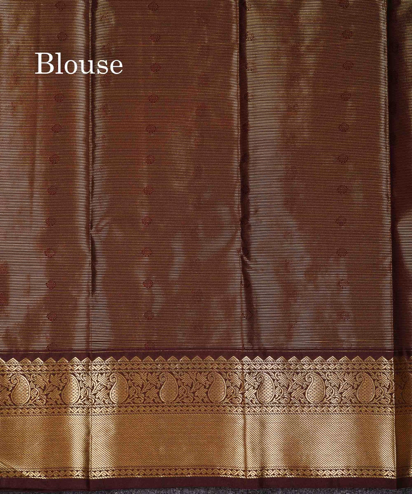Semi Silk Saree - Light Lavender Traditional Buttas With Vaira Oosi Lines Along With Contrast Dark Brown Border