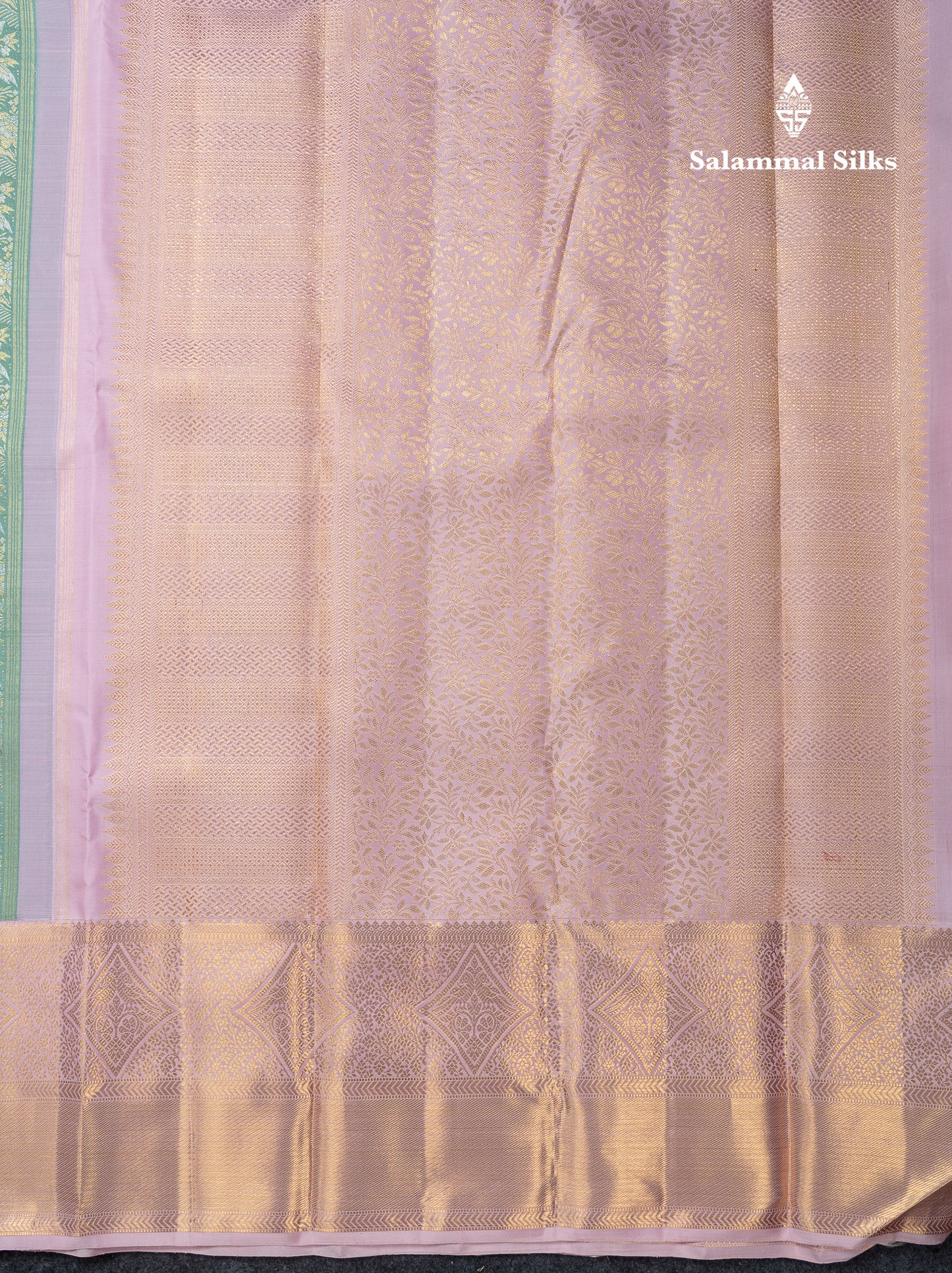 Beautiful Pastel Blue Bridal 2G Pure Kanjivaram Silk Saree With Contrast Baby Pink Traditional Evening Morning Border