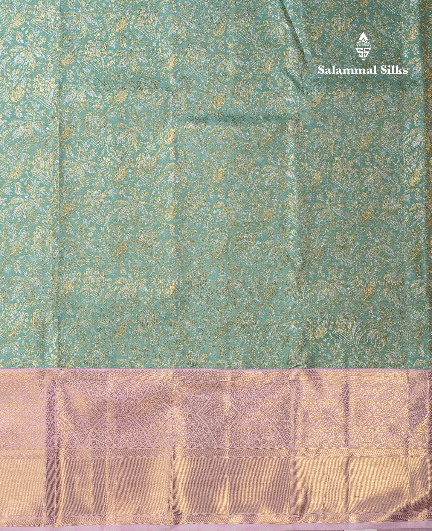 Beautiful Pastel Blue Bridal 2G Pure Kanjivaram Silk Saree With Contrast Baby Pink Traditional Evening Morning Border