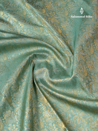 Beautiful Pastel Blue Bridal 2G Pure Kanjivaram Silk Saree With Contrast Baby Pink Traditional Evening Morning Border