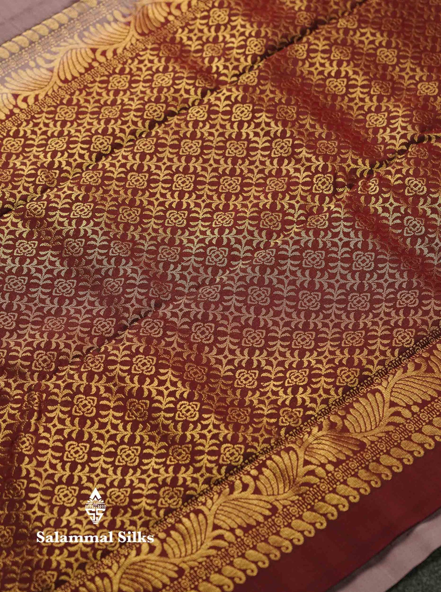 Beautiful Light Lavender PureMix Kanjivaram Soft Silk Saree With Contrast Maroon Border