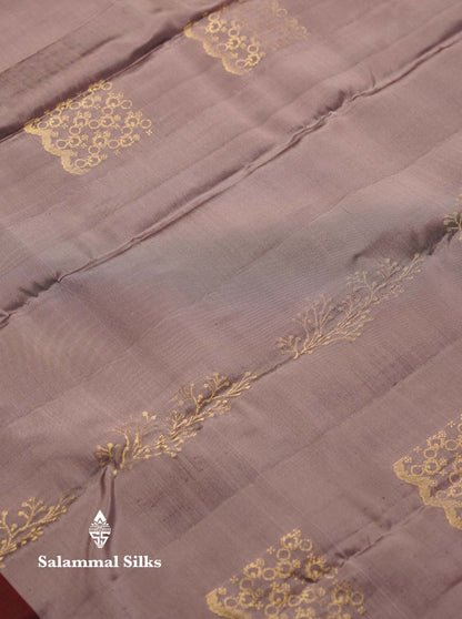 Beautiful Light Lavender PureMix Kanjivaram Soft Silk Saree With Contrast Maroon Border