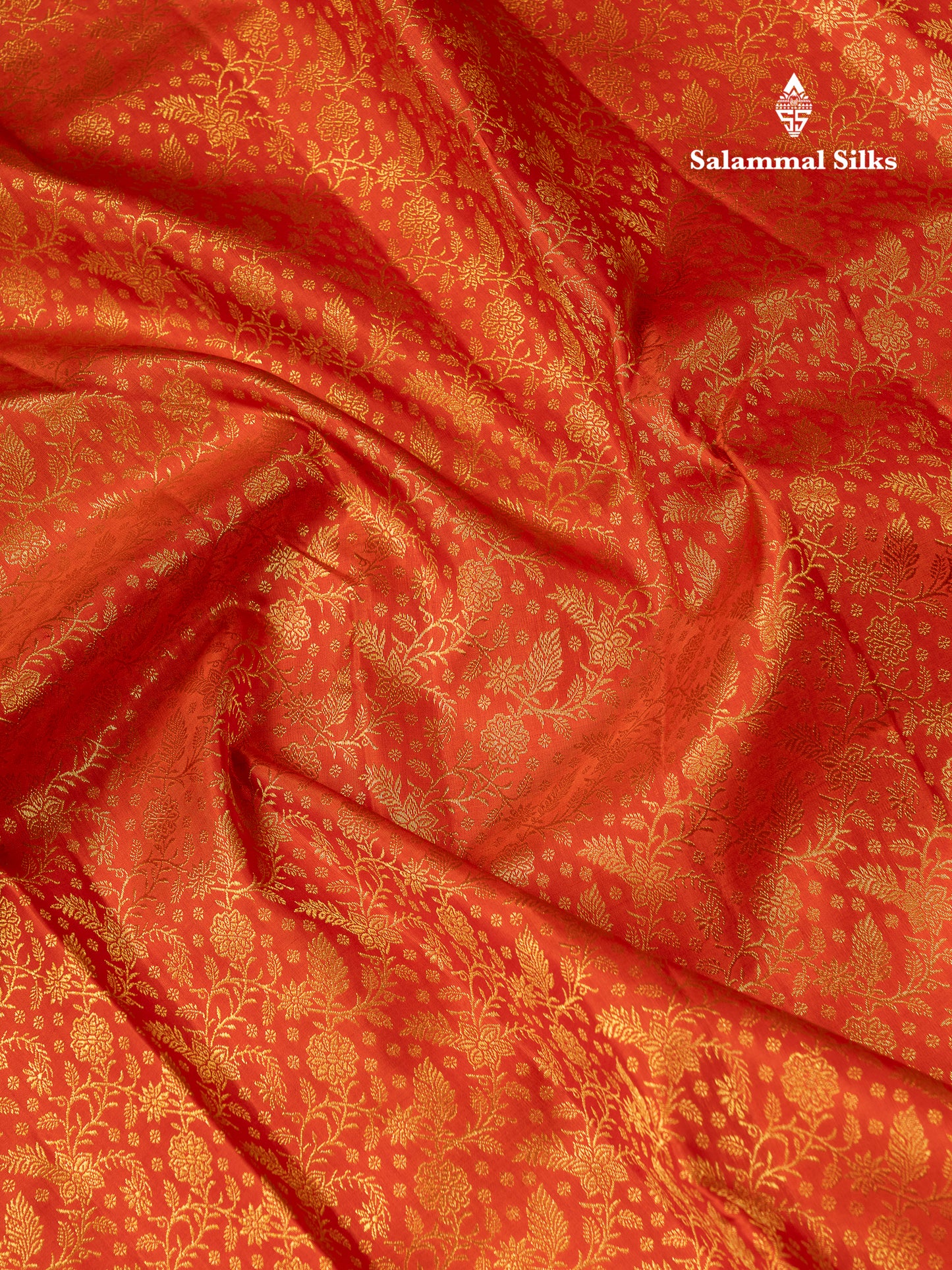 Beautiful Orange Bridal Pure Kanjivaram Silk Saree With Traditional Border