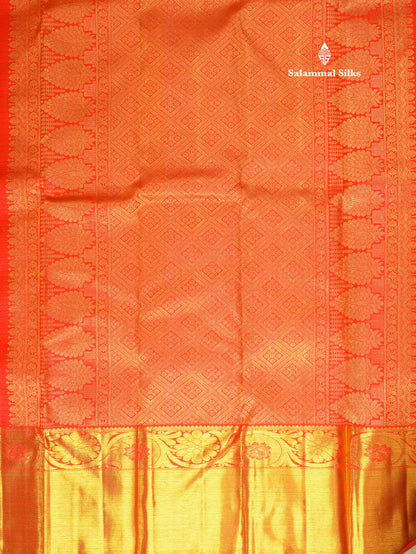 Beautiful Meenakarai Work Chilly Red Pure Kanjivaram Silk Saree Pure Zari (3G) with Gold Zari Long Border