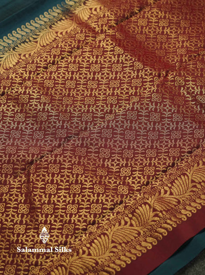 Beautiful Light Lavender PureMix Kanjivaram Soft Silk Saree With Contrast Maroon Border
