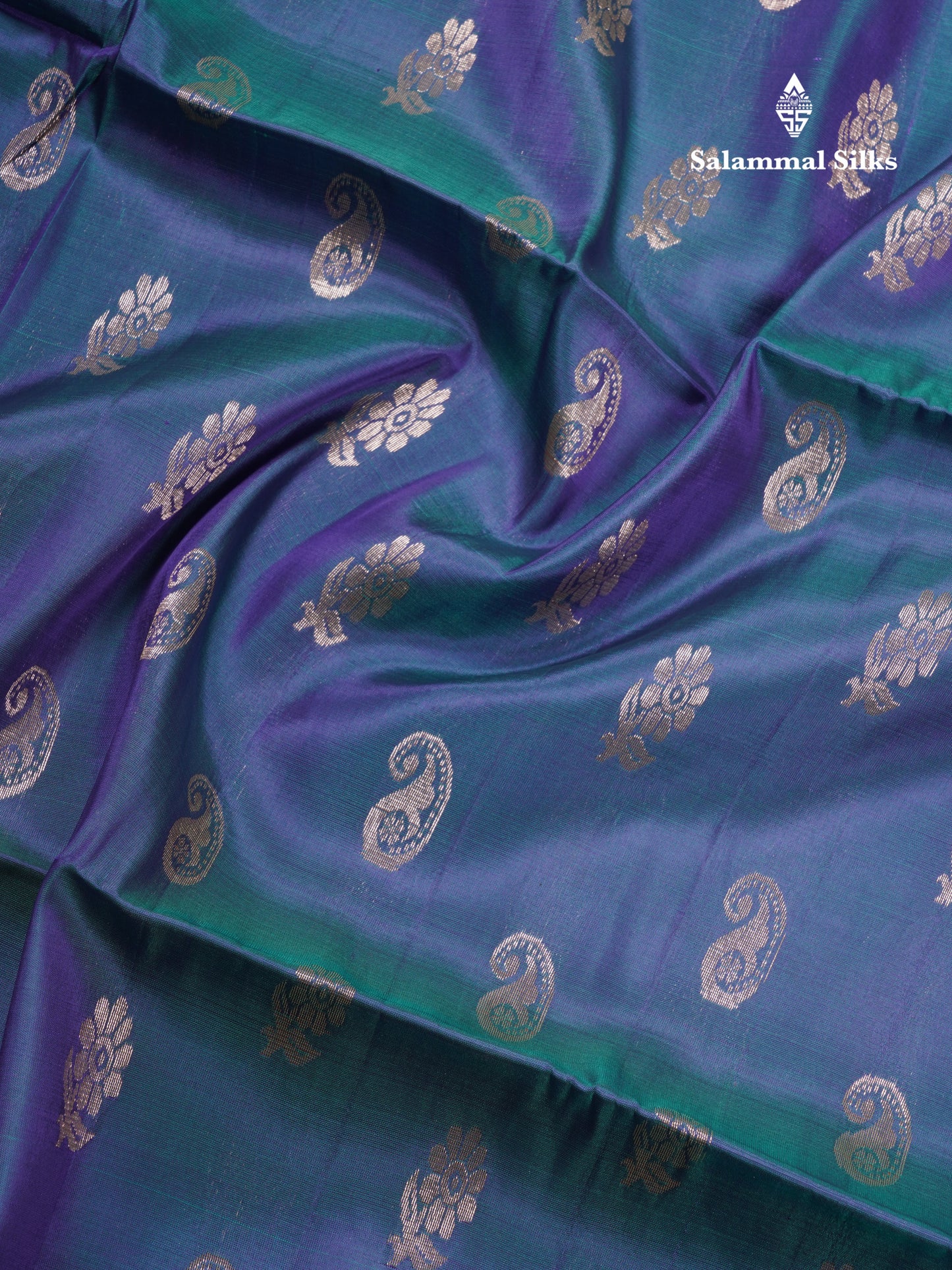 Peacock Blue Pure Silk Mix Soft Silk Saree With Contrast Pink Shade Blouse