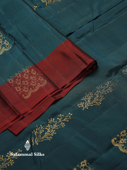 Beautiful Light Lavender PureMix Kanjivaram Soft Silk Saree With Contrast Maroon Border
