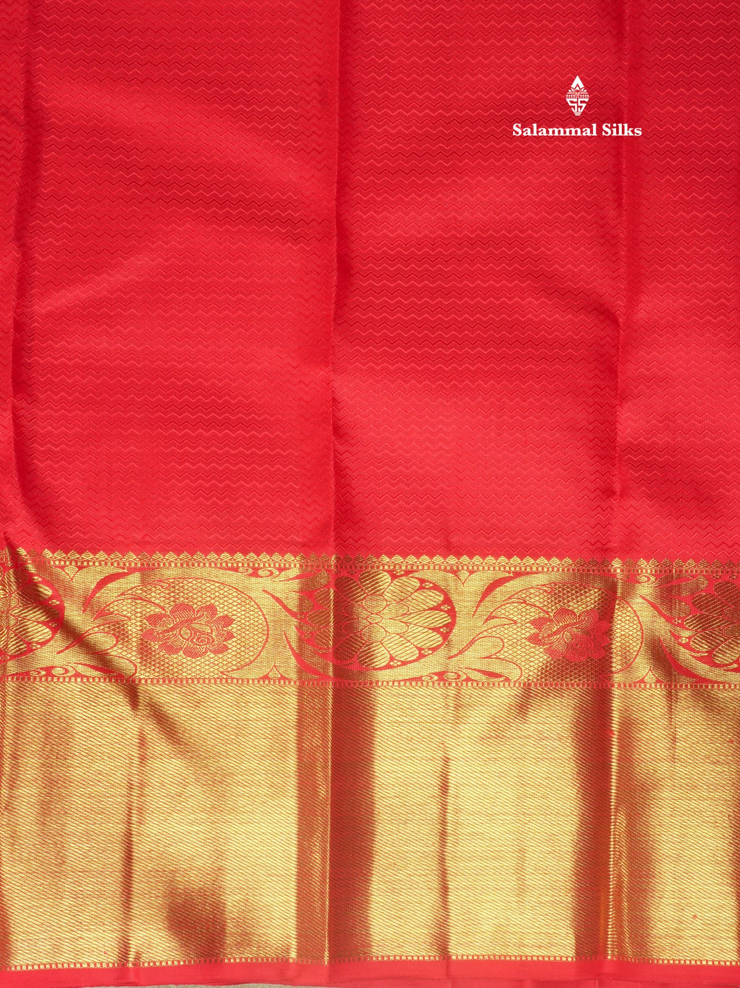 Beautiful Meenakarai Work Chilly Red Pure Kanjivaram Silk Saree Pure Zari (3G) with Gold Zari Long Border
