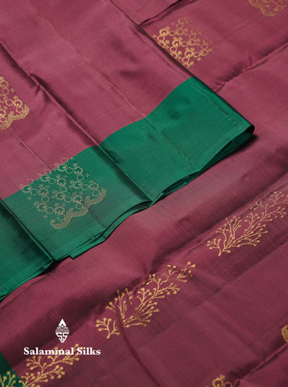 Beautiful Light Lavender PureMix Kanjivaram Soft Silk Saree With Contrast Maroon Border