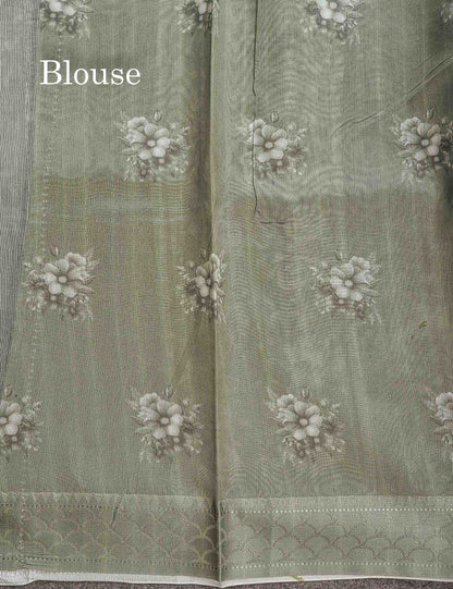 Kota Cotton Saree - Green Shade Colour Body With Fancy Border