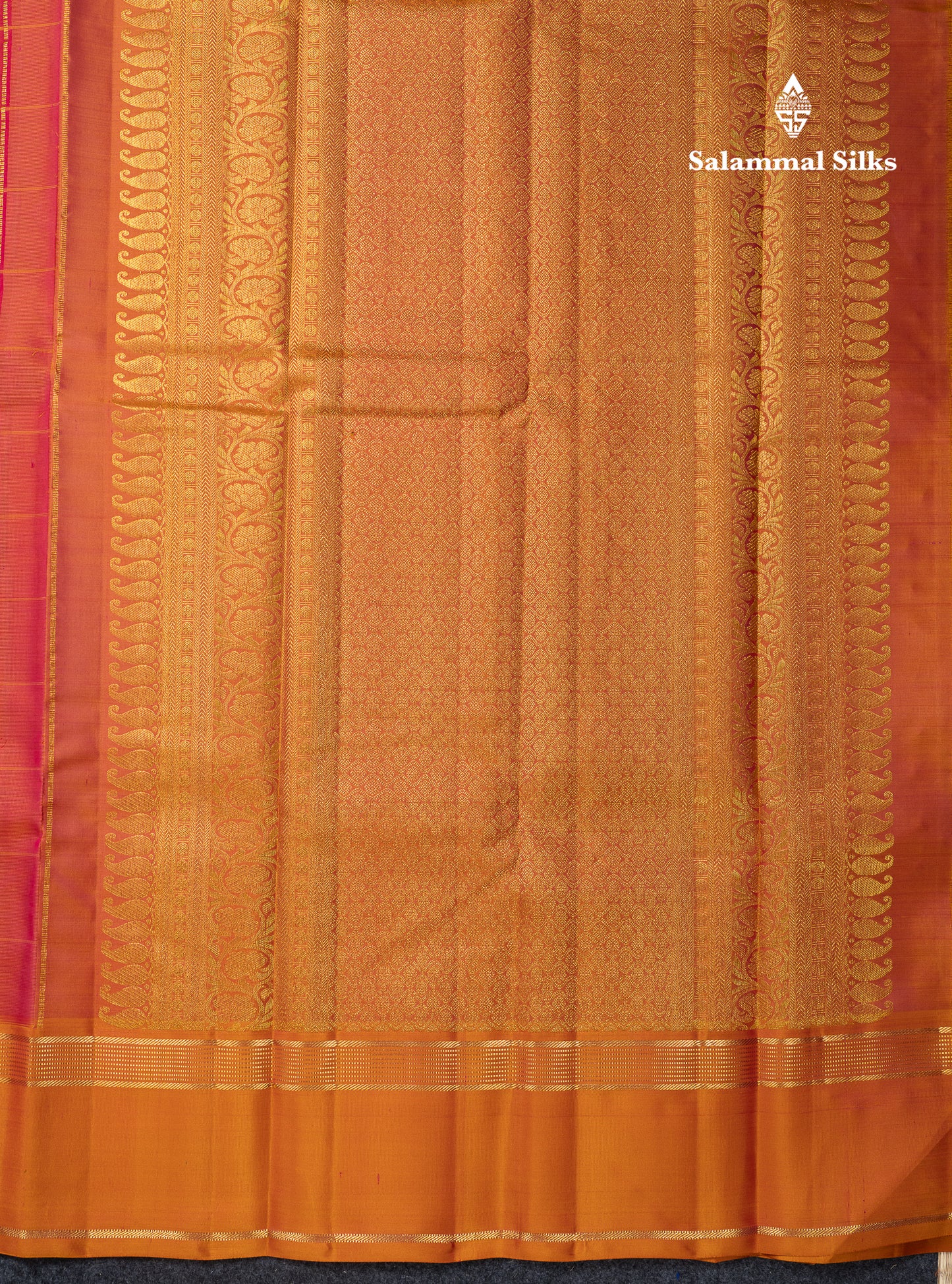 Beautiful Dark Brown Checks With Zari Butta Pure Kanjivaram Silk Saree With Contrast Mustard Yellow Traditional Gap Border