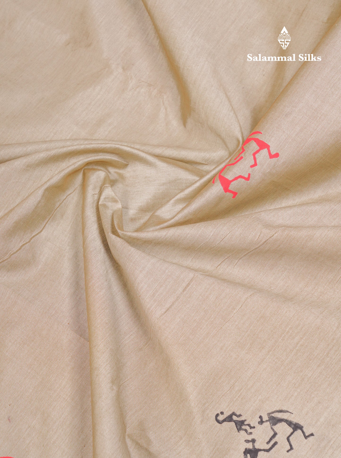 Beautiful Brown South Cotton Printed Saree With Contrast Dark Sandal Blouse