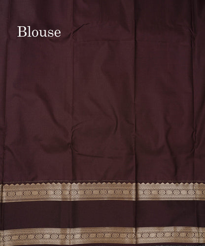 Semi Silk Saree - Manthulir Yellow Butta With Alai Vaira Oosi Lines Along With Contrast Dark Brown Traditional Rettapet Border
