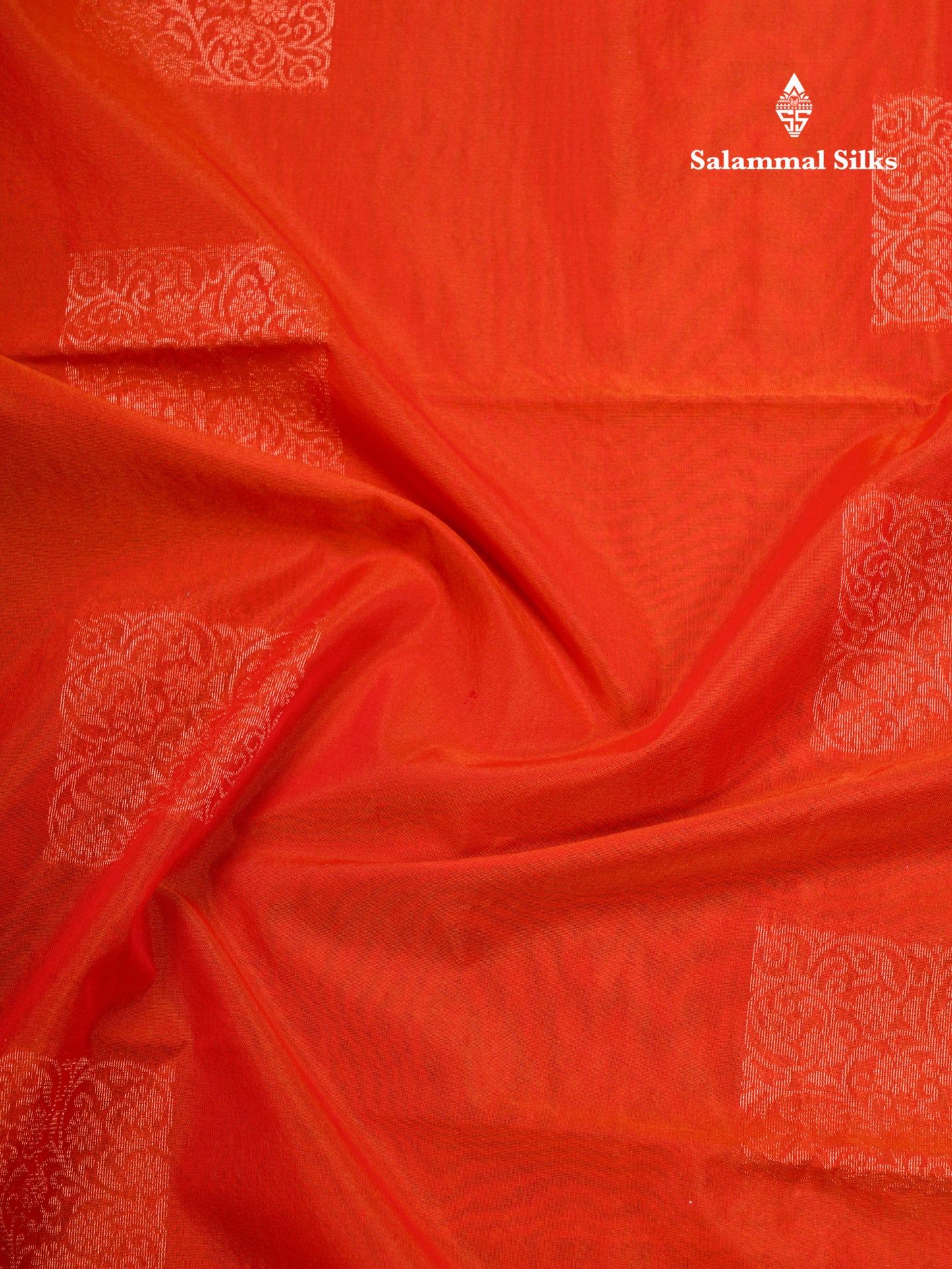 Beautiful Reddish Orange SICO Cotton Saree With Contrast Violet Blouse