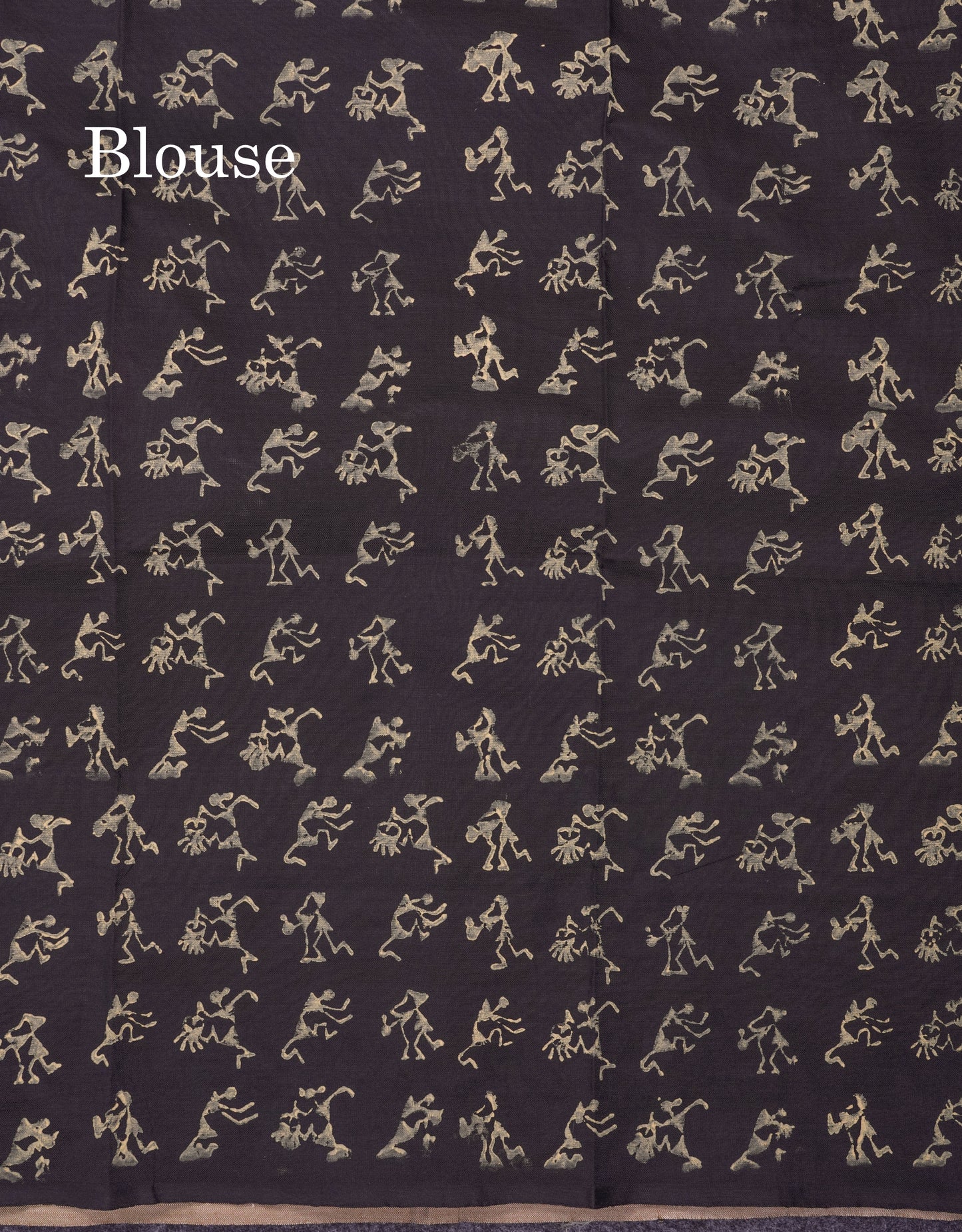 Beautiful Brown South Cotton Printed Saree With Contrast Dark Sandal Blouse