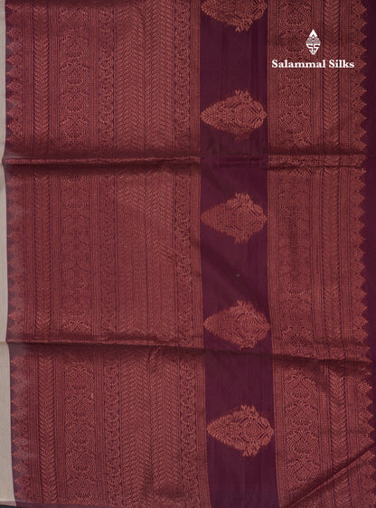 Beautiful Half White SICO Cotton Saree With Contrast Magenta Blouse
