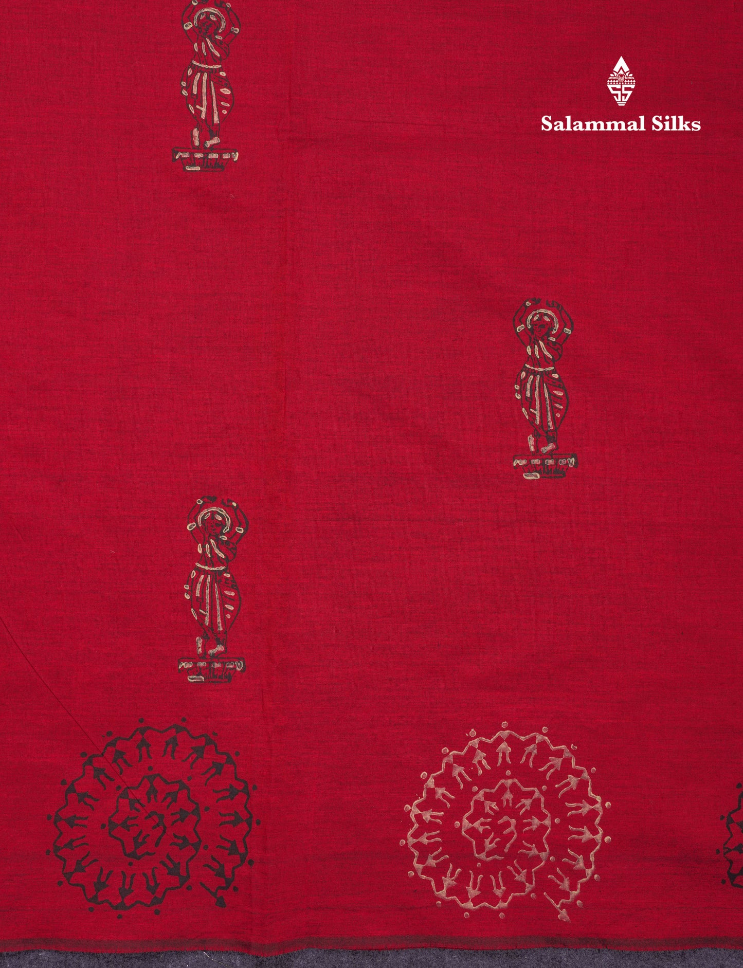 Beautiful Reddish Maroon South Cotton Printed Saree With Contrast Cream Sandal Blouse