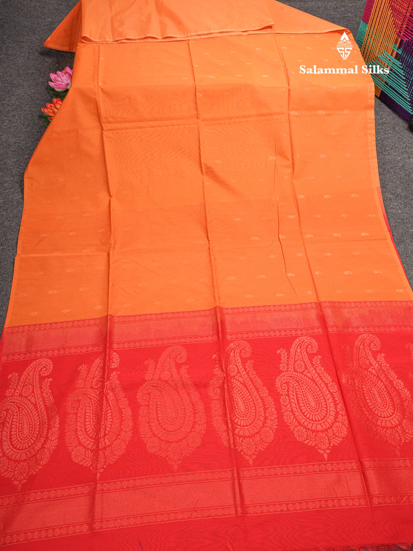 Beautiful Mustard Yellow SICO Cotton Saree With Contrast Red Blouse