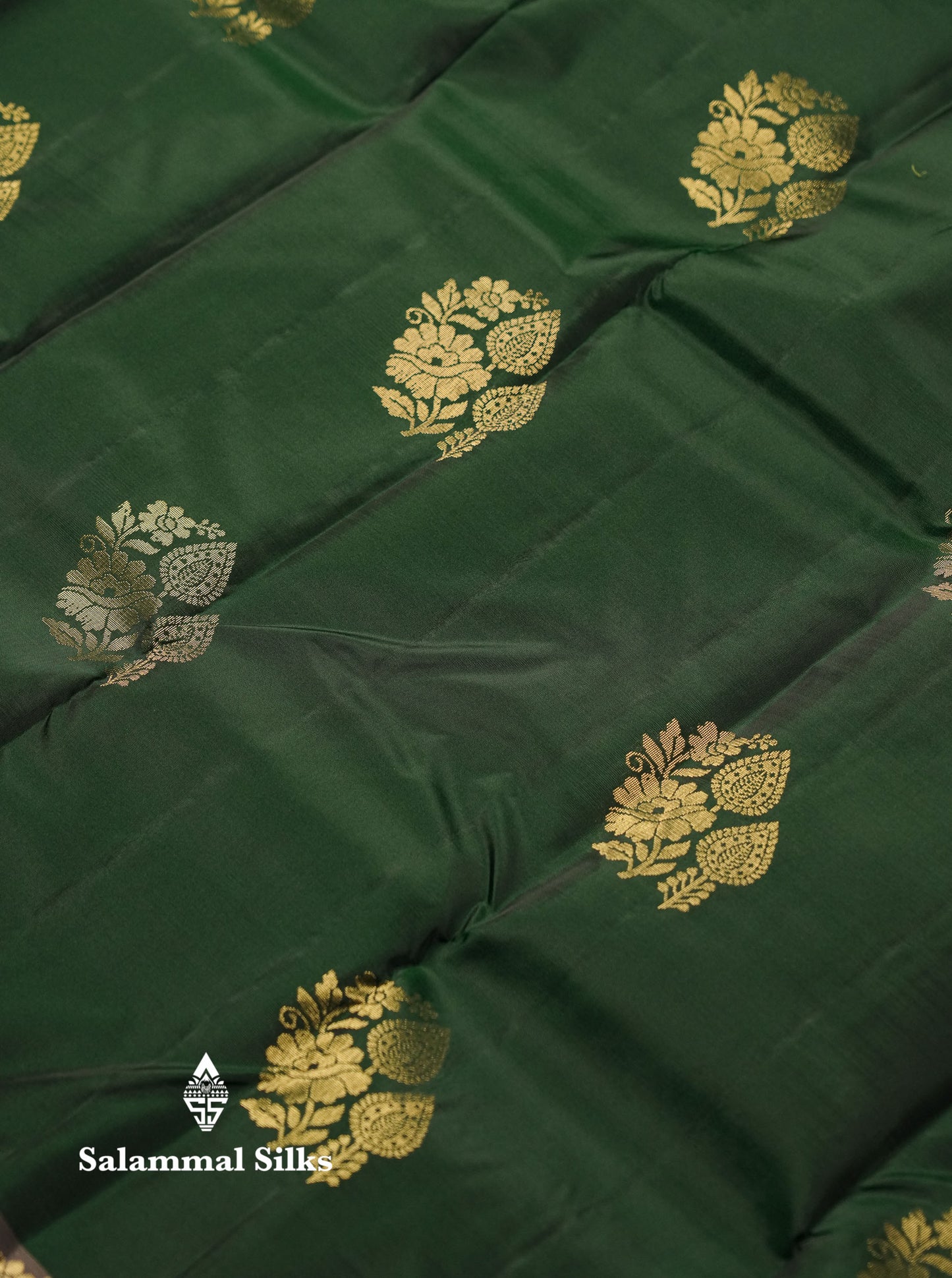 Beautiful Bottle Green PureMix Kanjivaram Soft Silk Saree With Contrast Light Chocolate Border