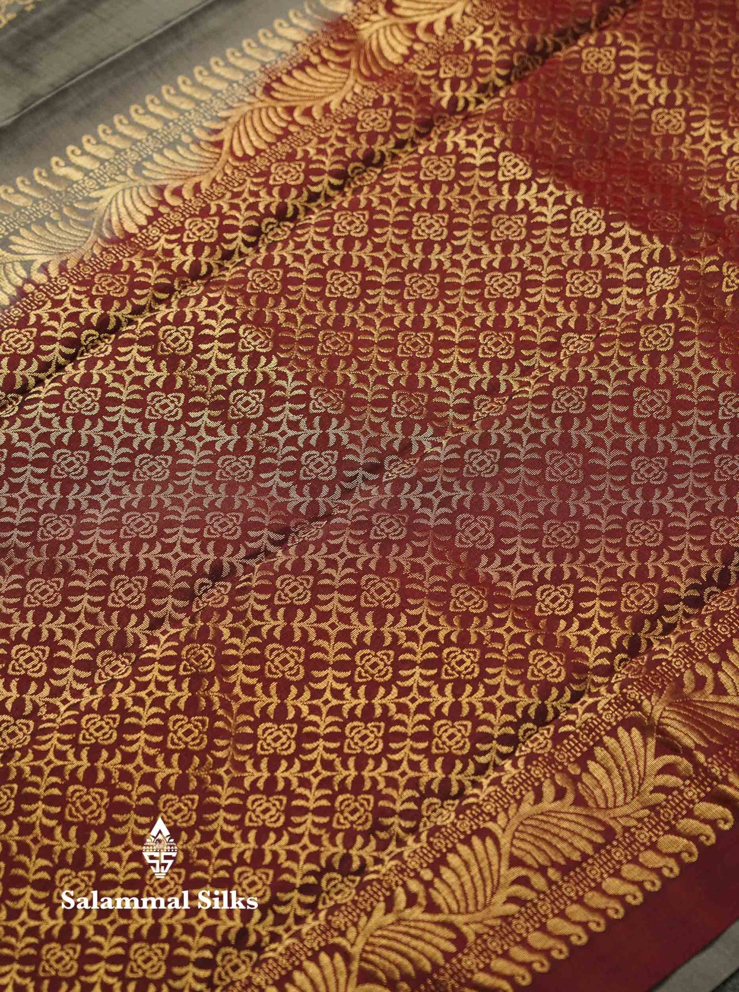 Beautiful Light Lavender PureMix Kanjivaram Soft Silk Saree With Contrast Maroon Border