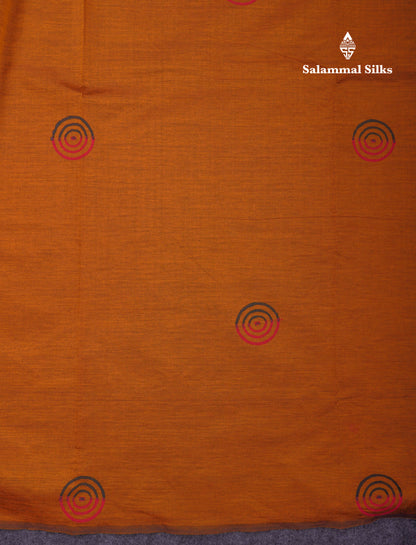 Beautiful Mustard Yellow South Cotton Printed Saree With Contrast Black Blouse